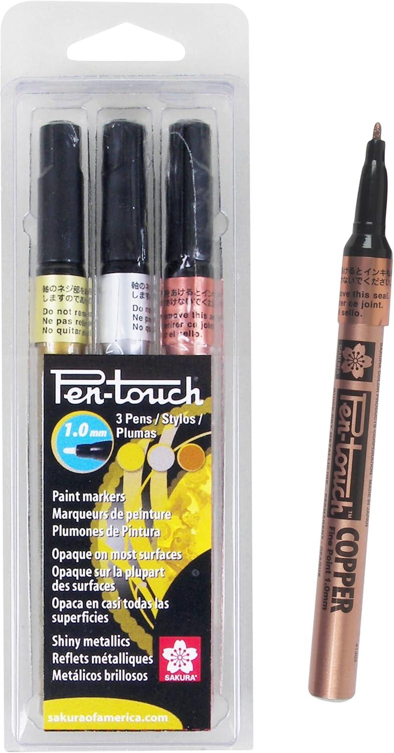 image:imageSAKURA PenTouch Paint Markers  Permanent Marker Pen  Assorted Metallic Colors  Fine Tip Size  3 Pack amp PenTouch Paint Markers Fine Tip Size  7 Pack