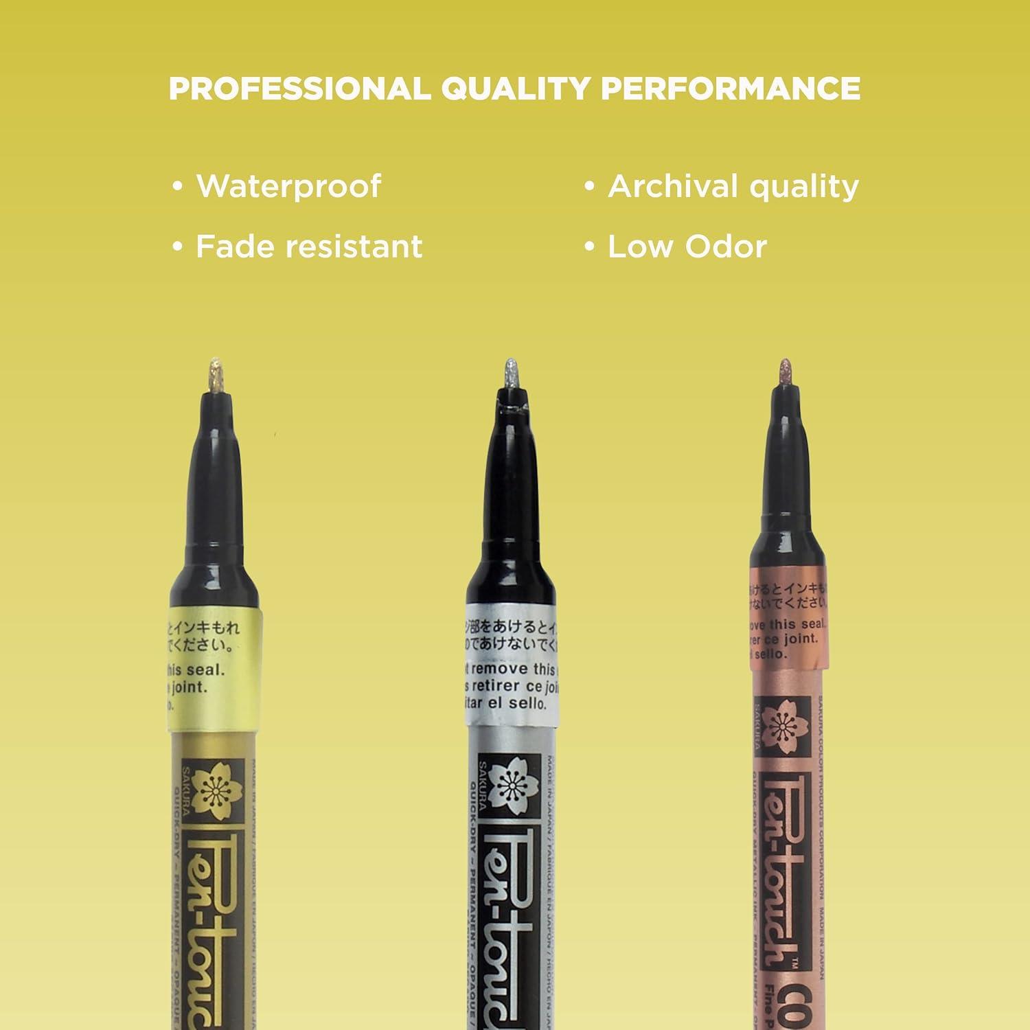 image:imageSAKURA PenTouch Paint Markers  Permanent Marker Pen  Assorted Metallic Colors  Fine Tip Size  3 Pack amp PenTouch Paint Markers Fine Tip Size  7 Pack