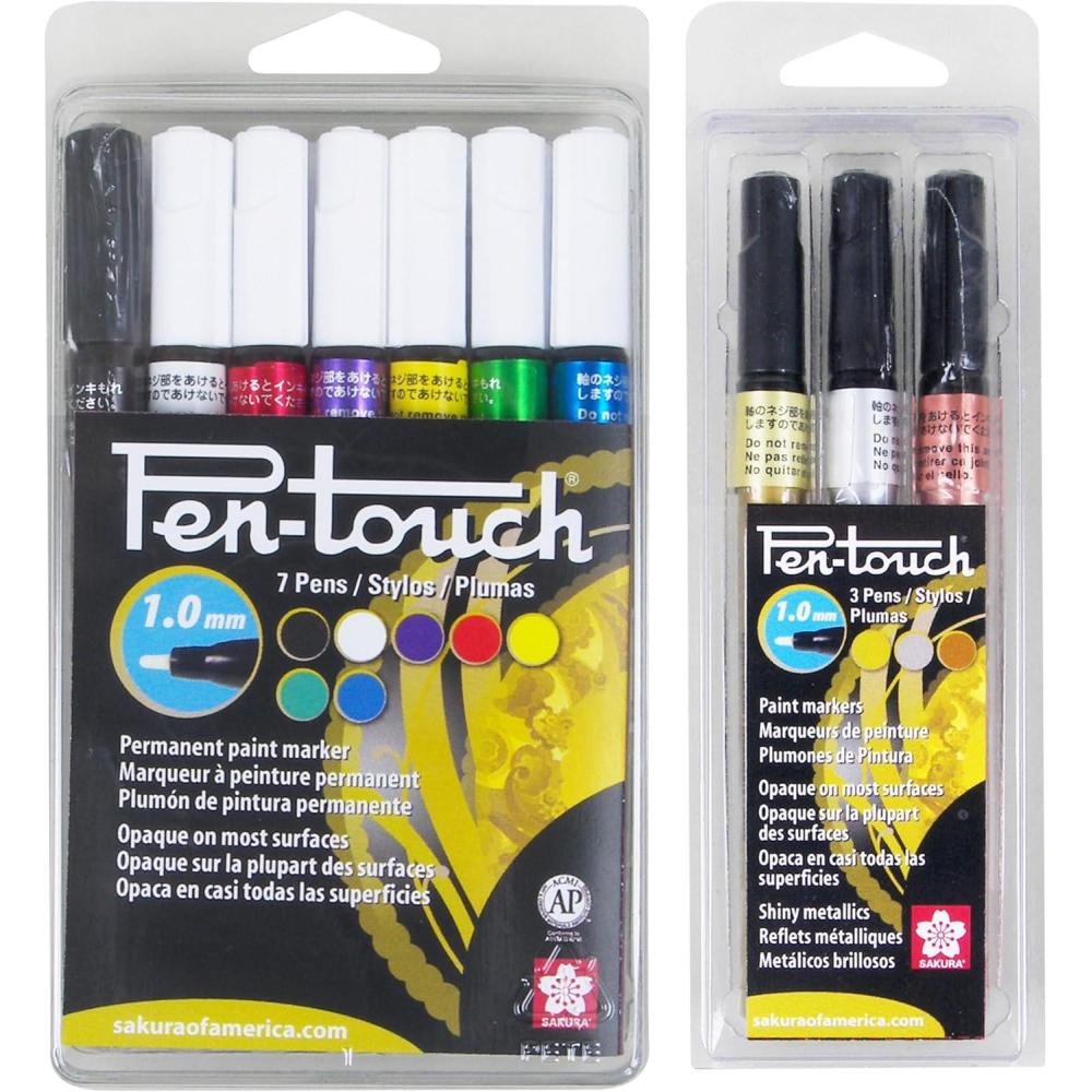 image:imageSAKURA PenTouch Paint Markers  Permanent Marker Pen  Assorted Metallic Colors  Fine Tip Size  3 Pack amp PenTouch Paint Markers Fine Tip Size  7 Pack