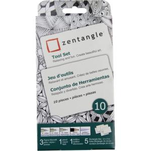 image:imageSAKURA 50113 Zentangle 11 Pc Set wZendala Round WhiteTiles 458 in Diameter white1 Count Pack of 10