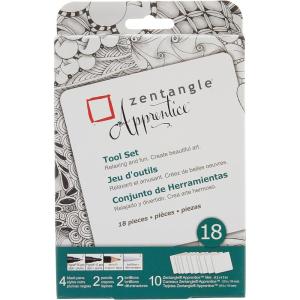 image:imageSAKURA 50113 Zentangle 11 Pc Set wZendala Round WhiteTiles 458 in Diameter white18Piece Apprentice Set  45