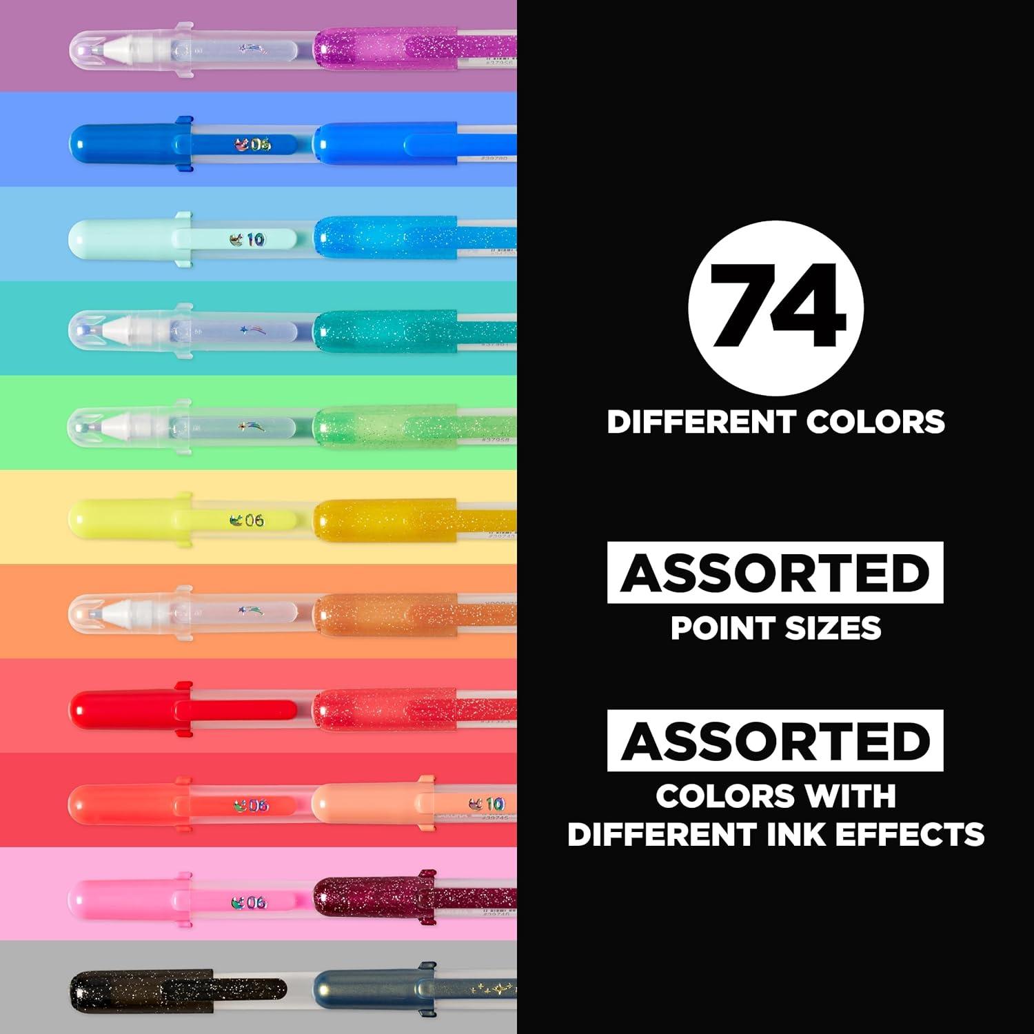 image:imageSAKURA Gelly Roll Gel Pens  Gift Set  Ink Pen Set for Journaling Art Calligraphy or Drawing  Assorted Point Sizes with Storage Case  Assorted Colored Ink with Special Effects  74 Pack