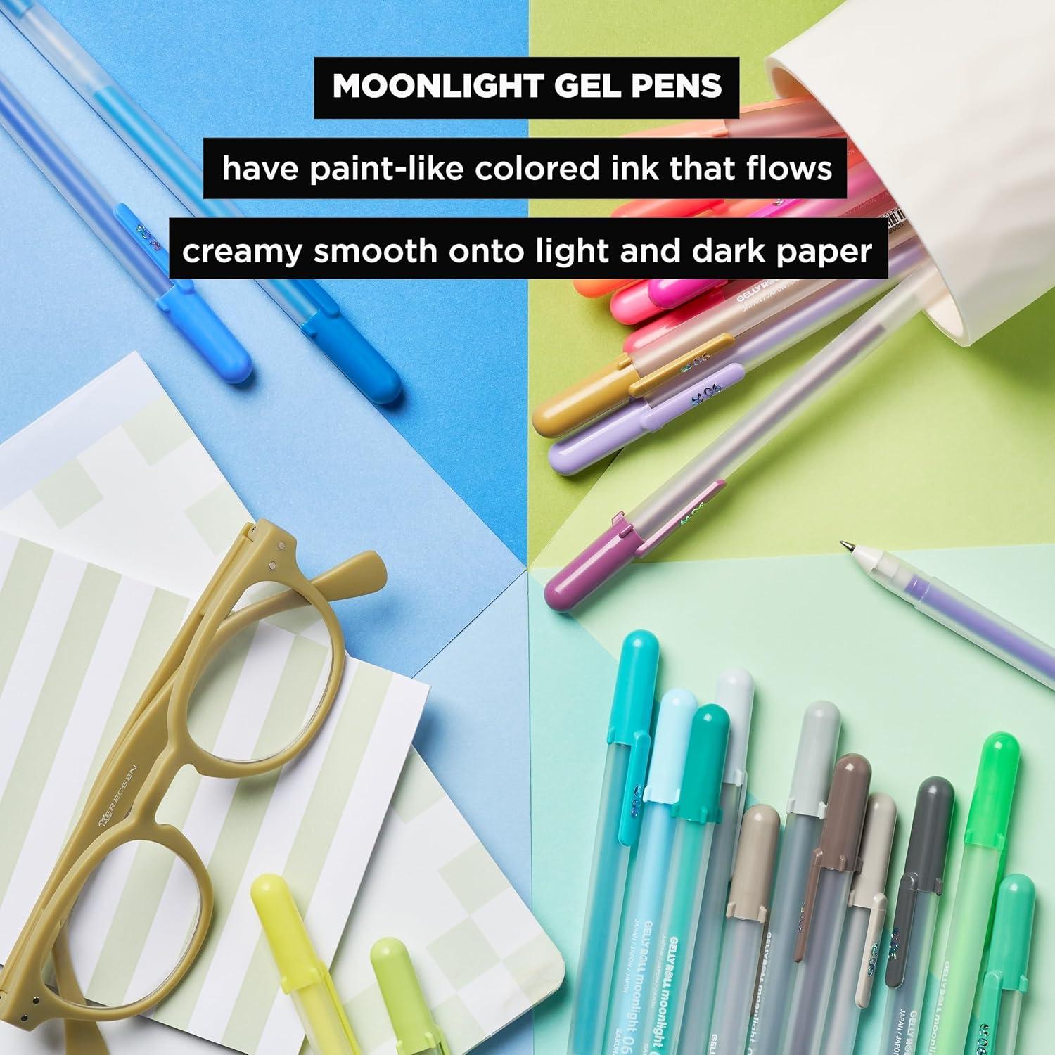 image:imageSAKURA Gelly Roll Moonlight Size 10 Gel Pens  Bold Point Ink Pen for Journaling Art Calligraphy or Drawing  Assorted Colored Ink  Bold Line  25 Pack