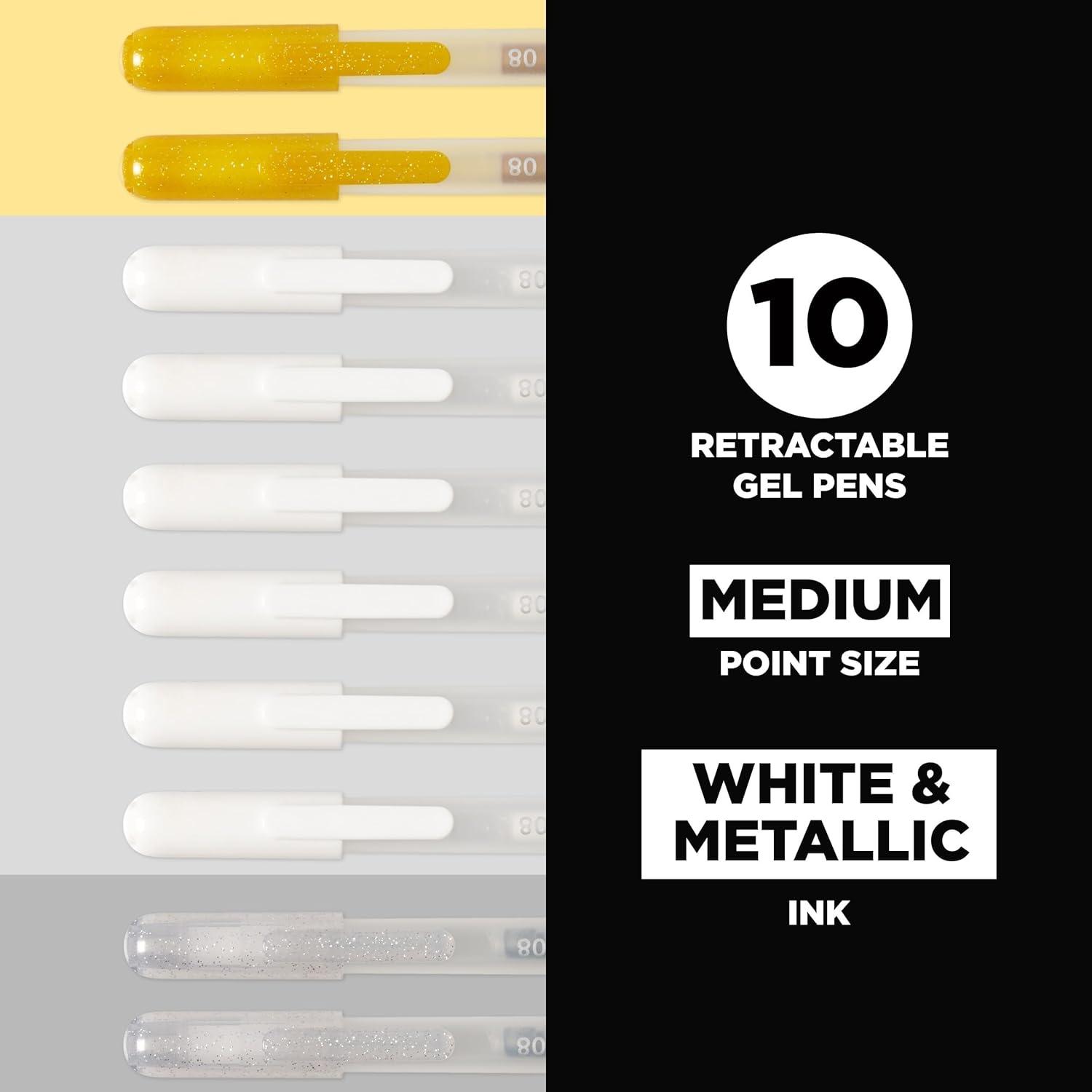 image:imageSAKURA Gelly Roll Retractable Gel Pens Colored  Metallic Gel Pens  08 Medium Point Ink Pen for Journaling Art Calligraphy or Drawing  Assorted Colored Ink  10 Pens1 Count Pack of 10
