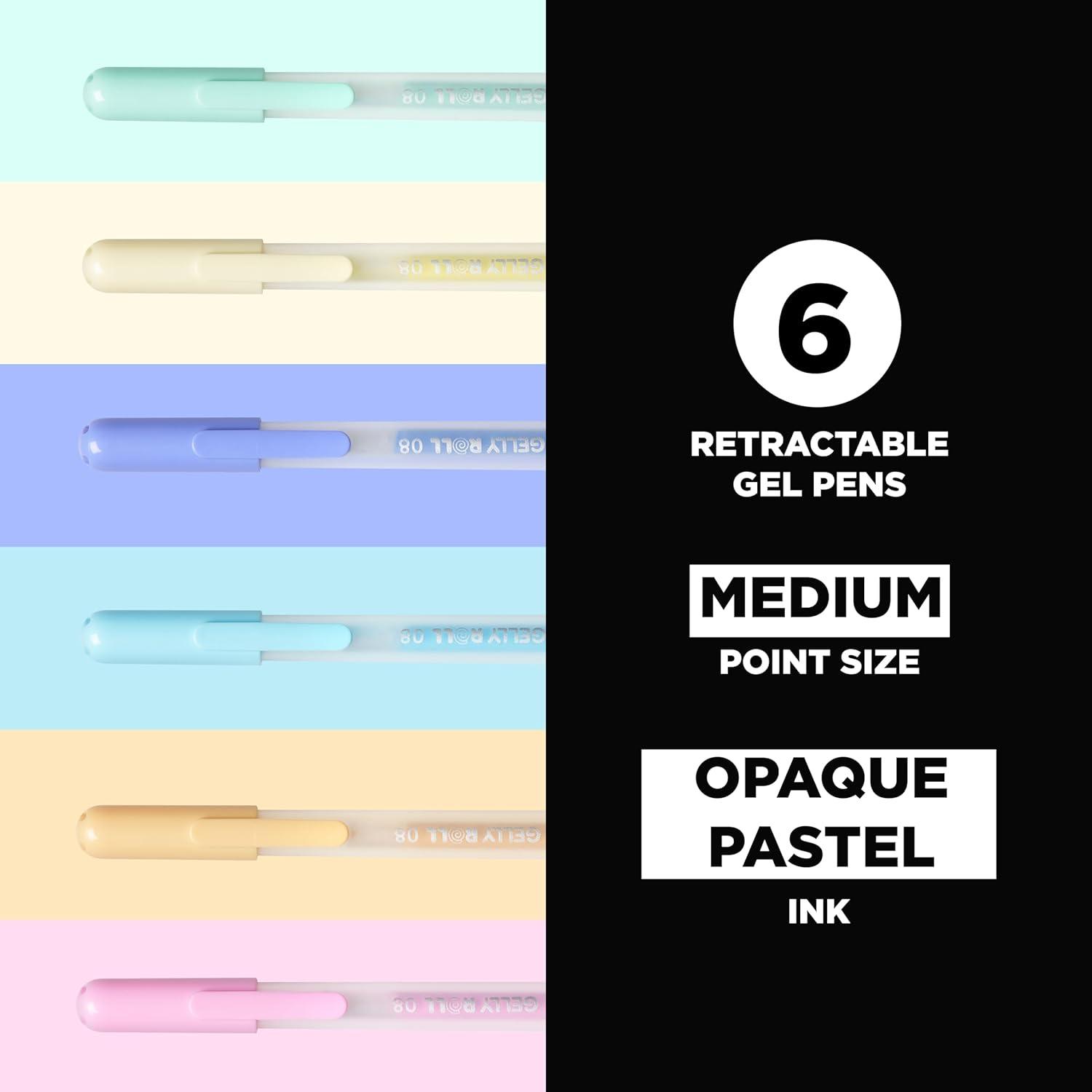 image:imageSAKURA Gelly Roll Retractable Gel Pens Colored  Metallic Gel Pens  08 Medium Point Ink Pen for Journaling Art Calligraphy or Drawing  Assorted Colored Ink  10 Pens1 Count Pack of 6