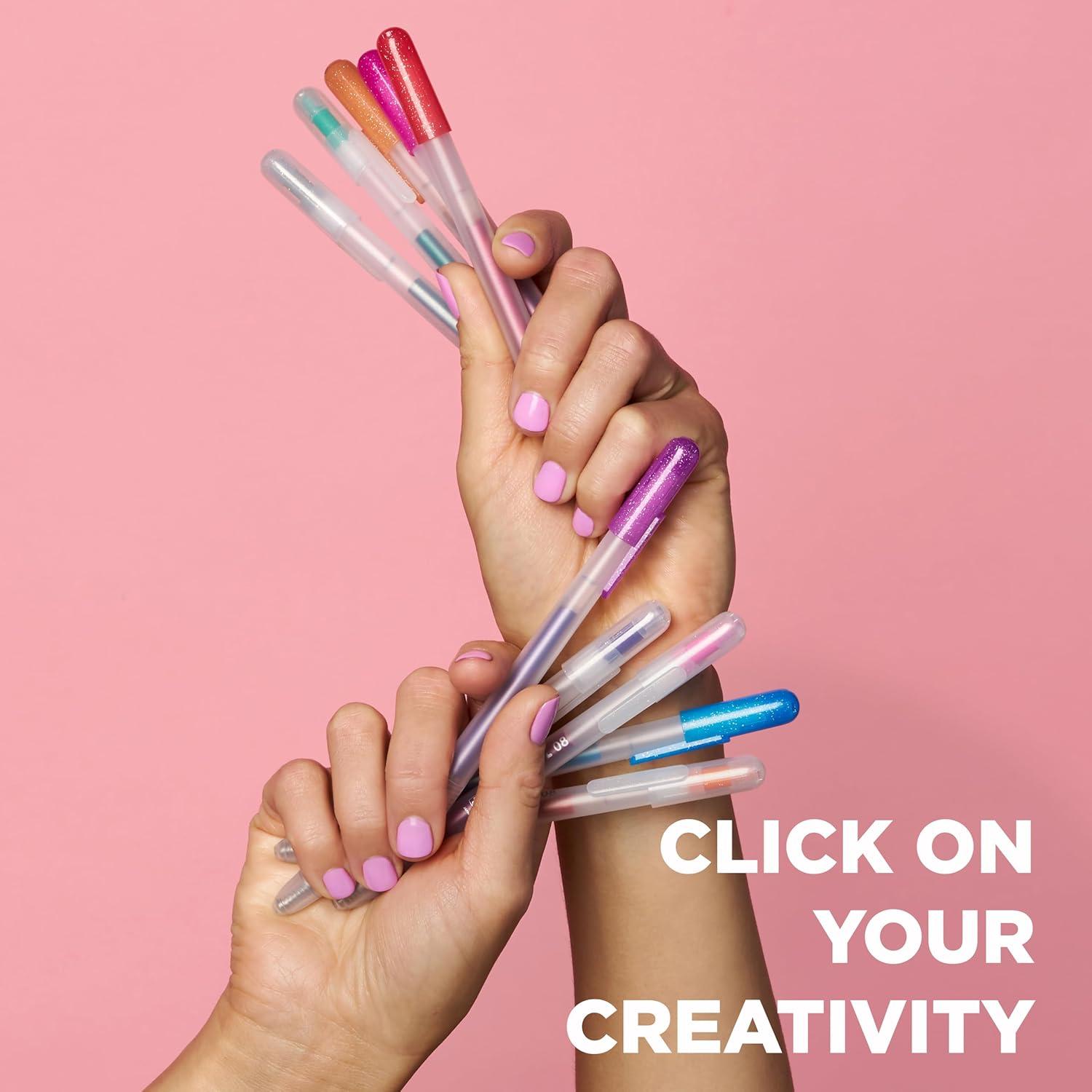image:imageSAKURA Gelly Roll Retractable Gel Pens Colored  Metallic Gel Pens  08 Medium Point Ink Pen for Journaling Art Calligraphy or Drawing  Assorted Colored Ink  10 Pens1 Count Pack of 6