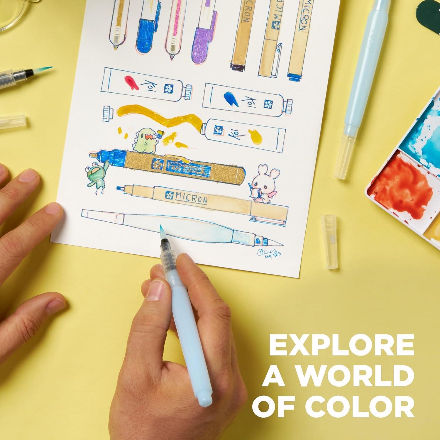 image:imageSAKURA Koi Field 30 Assorted Watercolors with Water Brush Sketch Set XNCW30N30 Colors