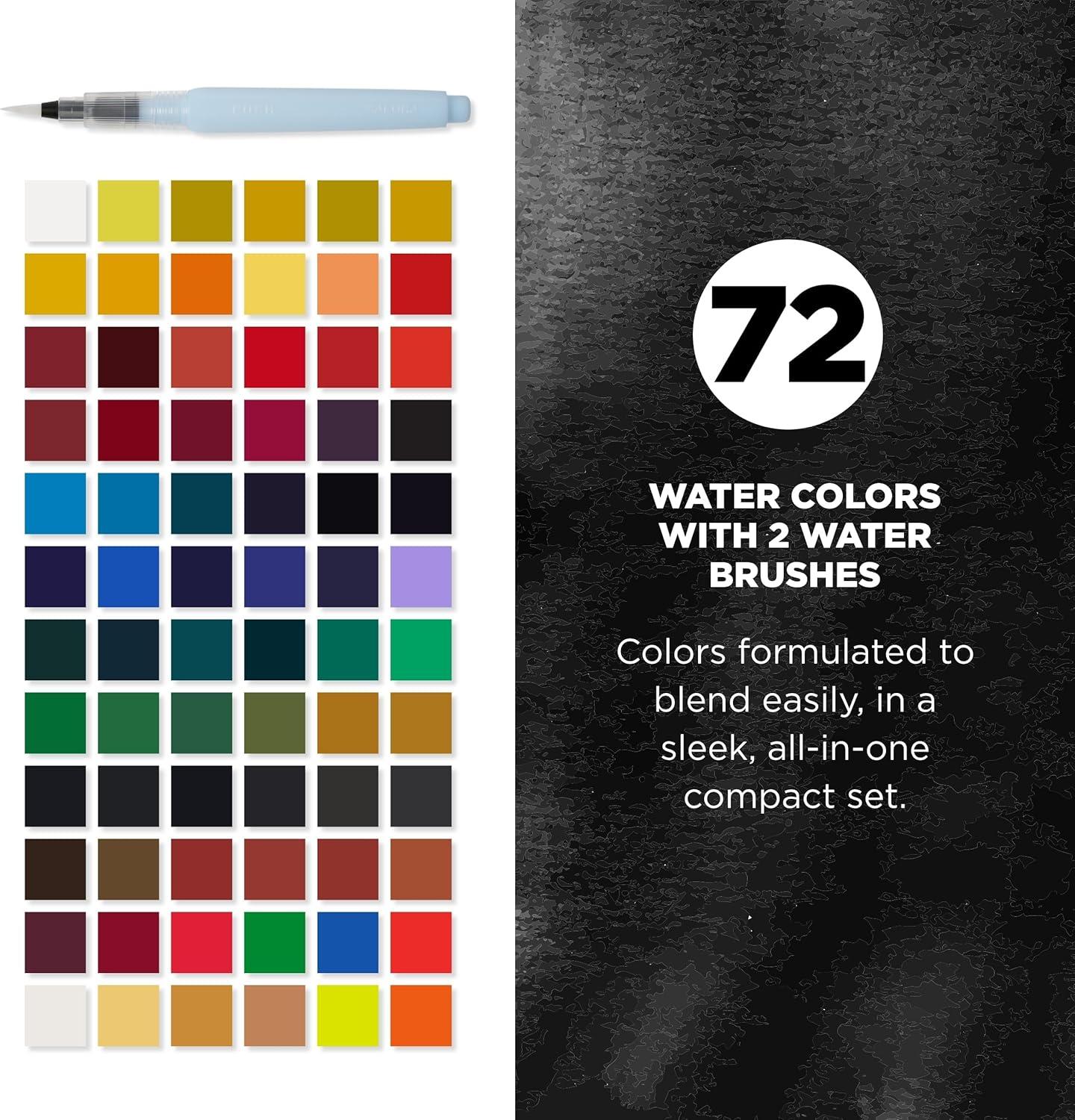 image:imageSAKURA Koi Field 30 Assorted Watercolors with Water Brush Sketch Set XNCW30N72 Colors