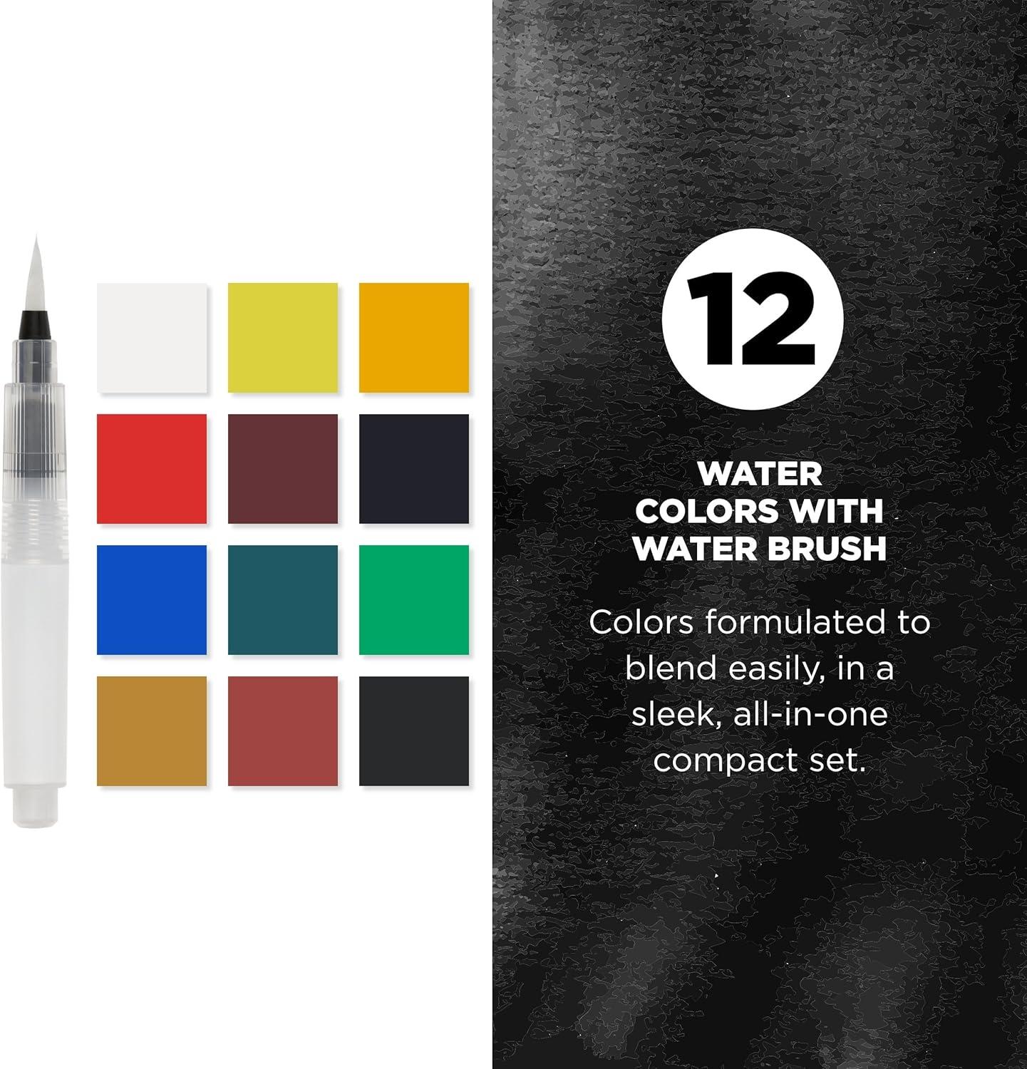 image:imageSAKURA XNCW24N 24 Assorted Watercolors Field Sketch Set with BrushMulticolor