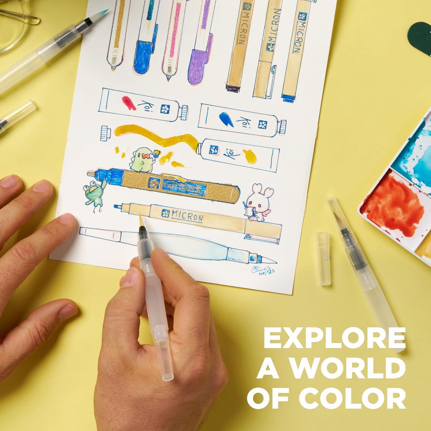 image:imageSAKURA XNCW24N 24 Assorted Watercolors Field Sketch Set with BrushMulticolor
