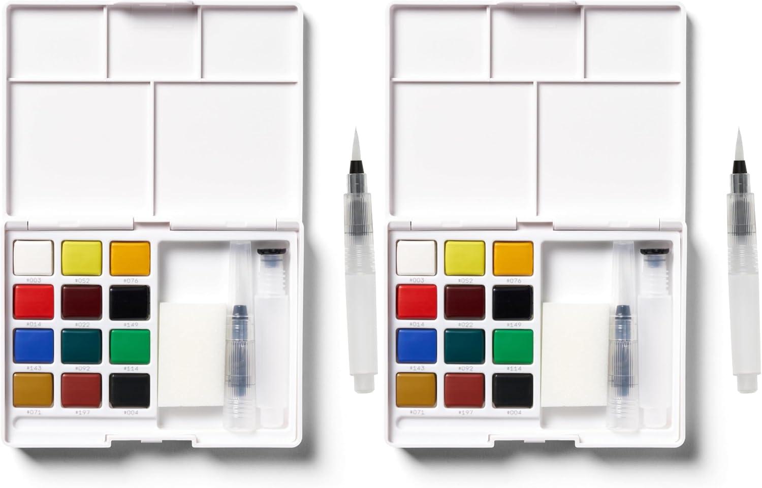 image:imageSAKURA XNCW24N 24 Assorted Watercolors Field Sketch Set with BrushMulticolor