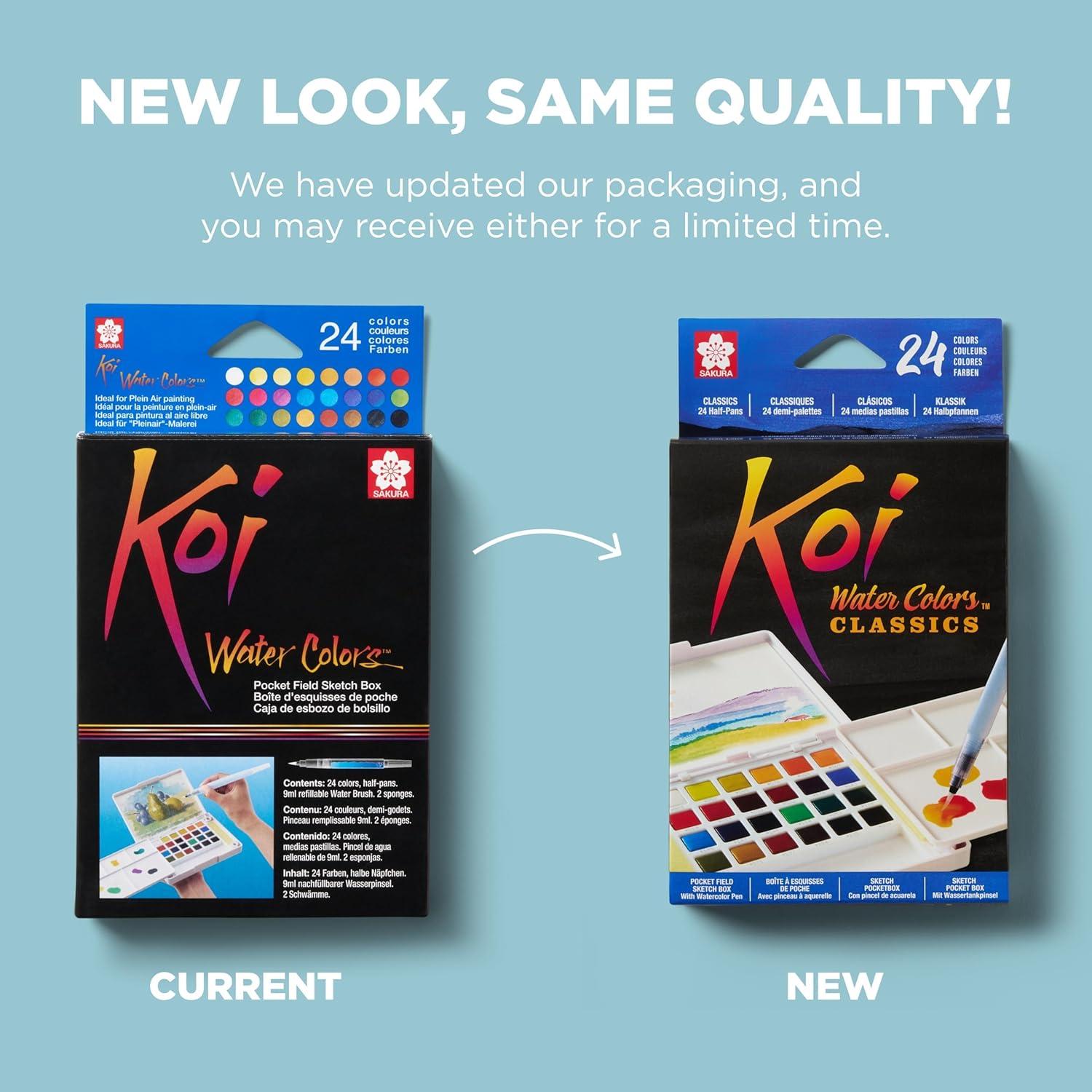 image:imageSAKURA XNCW24N 24 Assorted Watercolors Field Sketch Set with BrushMulticolor