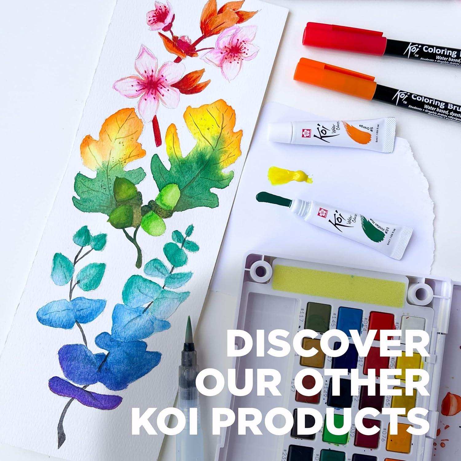 image:imageSakura Koi Water Brush  Brush for Watercolor  4 ml Tank  4 Assorted Brush Tips