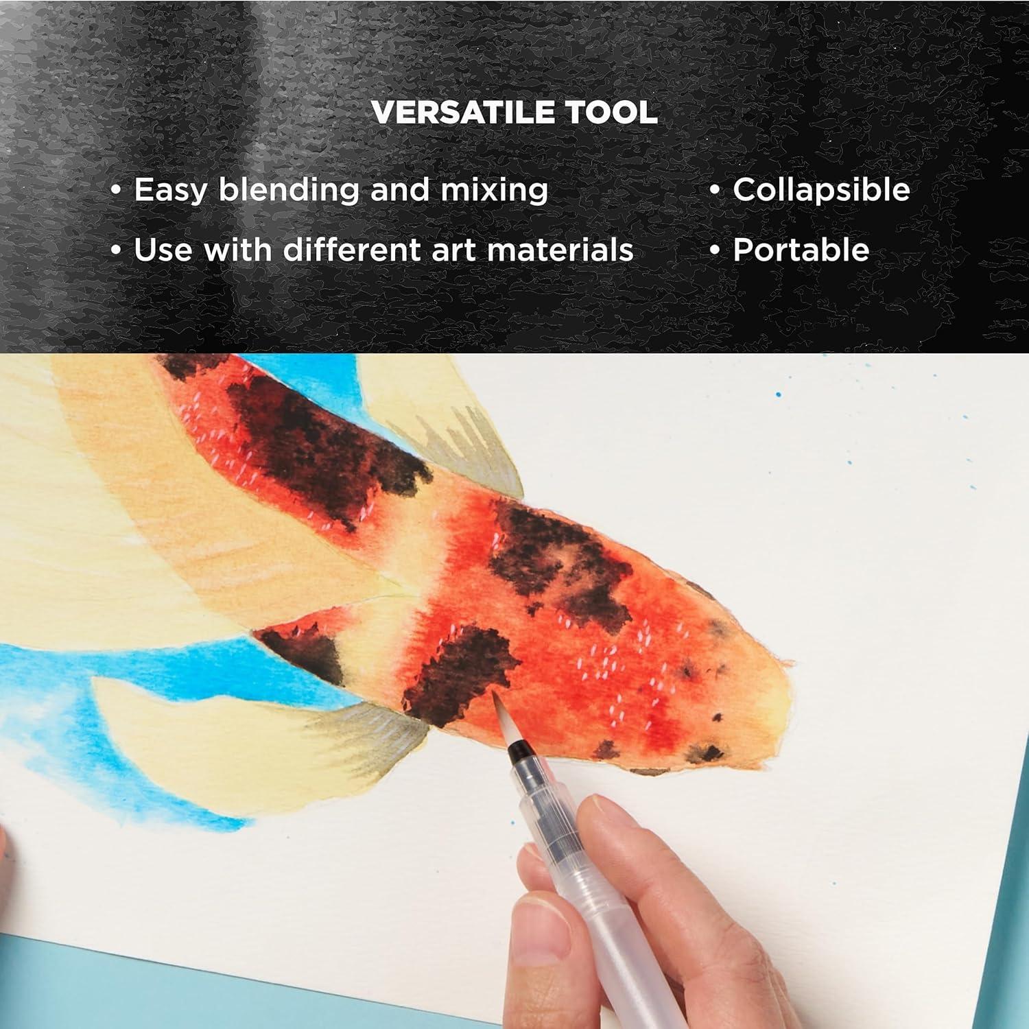 image:imageSakura Koi Water Brush  Brush for Watercolor  4 ml Tank  4 Assorted Brush Tips