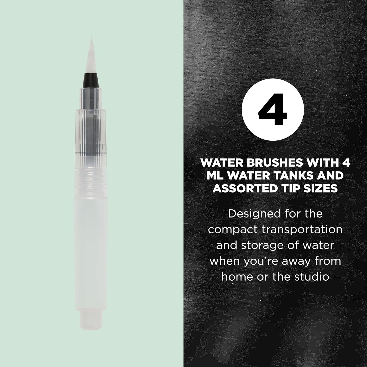image:imageSakura Koi Water Brush  Brush for Watercolor  4 ml Tank  4 Assorted Brush Tips