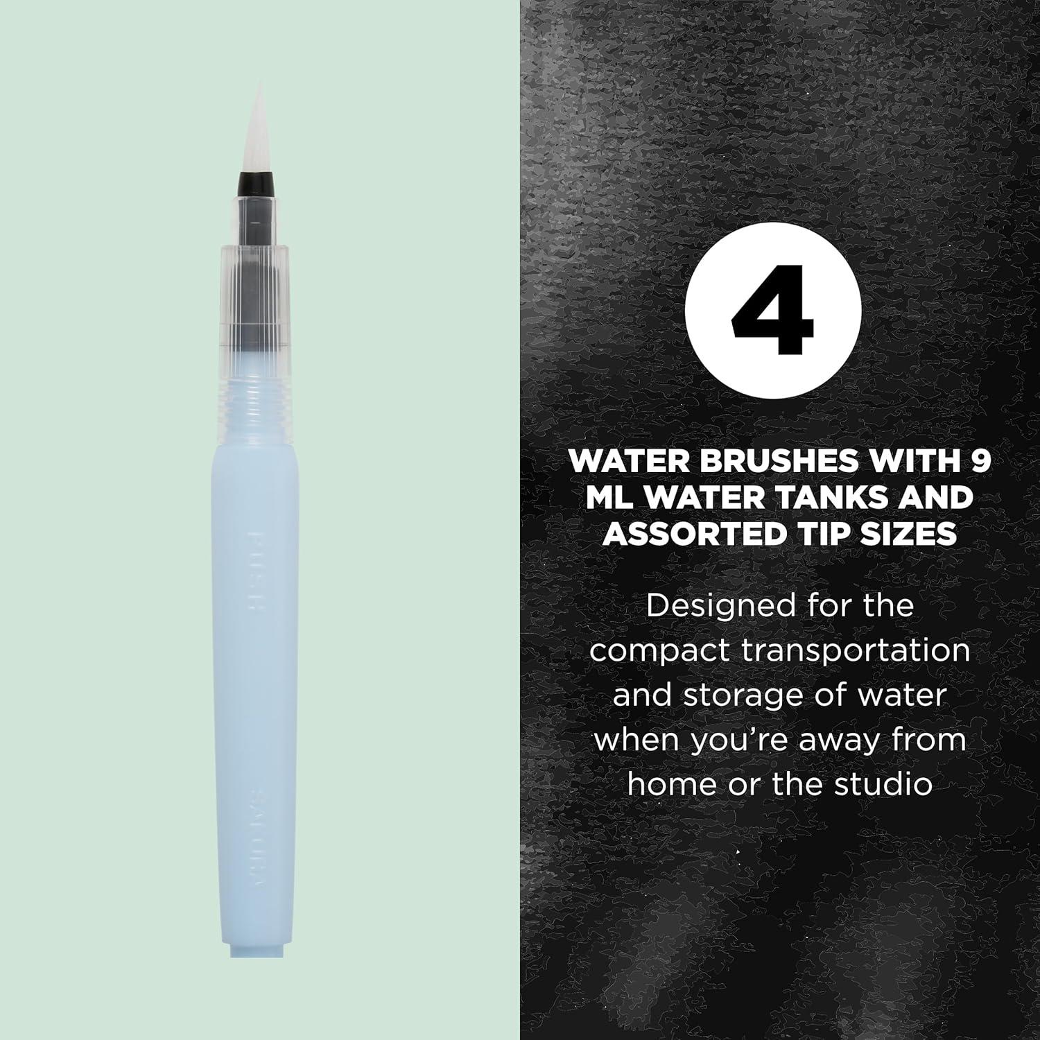 image:imageSakura Koi Water Brush  Brush for Watercolor  9 ml Tank  4 Assorted Brush Tips