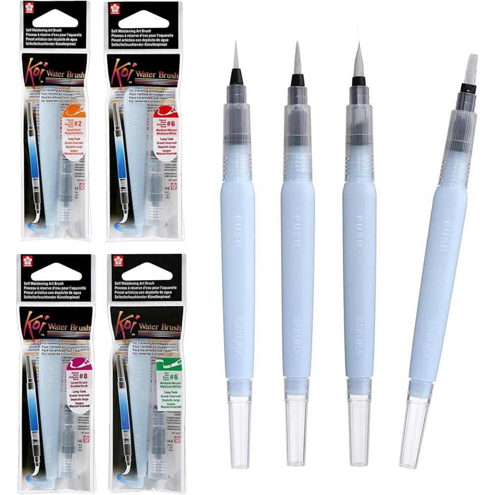 image:imageSakura Koi Water Brush  Brush for Watercolor  9 ml Tank  4 Assorted Brush Tips
