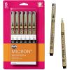 image:imageSAKURA Pigma Micron Fineliner Pens  Archival Black Ink Pens  Pens for Writing Drawing or Journaling  Assorted Point Sizes  6 PackBlack