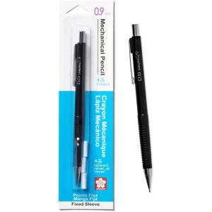 image:imageSAKURA 50297 Mechanical Pencil Fixed Sleeve 05mm with 3 Erasers Black09mm Pencil