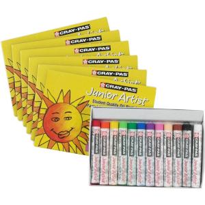 image:imageSAKURA CrayPas Junior Artist Oil Pastel Set  Soft Oil Pastels for Artists  12 Colors  6 Sets of 126 Count Pack of 12