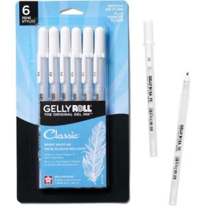 image:imageSAKURA Gelly Roll Classic Gel Pens Opaque White Ink Asst Tips 050810 6 PK 574616 Count Pack of 1