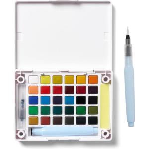 image:imageSAKURA Koi Field 30 Assorted Watercolors with Water Brush Sketch Set XNCW30N30 Colors