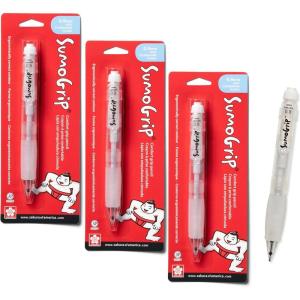 image:imageSAKURA SumoGrip Pencil with Comfort Grip  07 mm Ergonomic Mechanical Pencil  Clear Gray  3 PackClear
