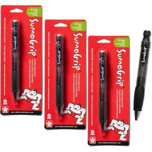 image:imageSAKURA SumoGrip Pencil with Comfort Grip  07 mm Ergonomic Mechanical Pencil  Clear Gray  3 PackGrey