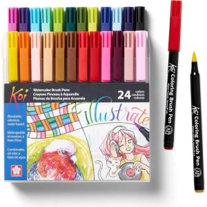 image:imageSAKURA XBR12SA 12Piece Koi Assorted Coloring Brush Pen Set24 Color Set