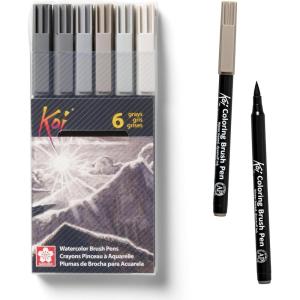 image:imageSAKURA XBR12SA 12Piece Koi Assorted Coloring Brush Pen SetGray