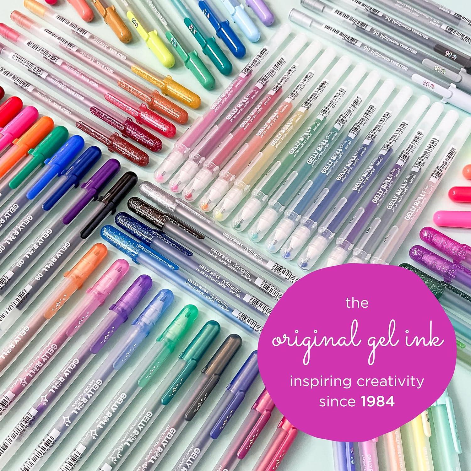 image:imageSAKURA Gelly Roll Gel Pens  Gift Set  Assorted Colored Ink with Special Effects  74 Pack amp 3D Souffl Pen  Opaque White and Pastel Ink Colors  10 Pack