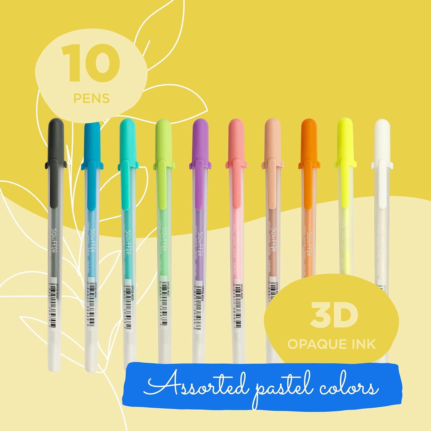 image:imageSAKURA Gelly Roll Gel Pens  Gift Set  Assorted Colored Ink with Special Effects  74 Pack amp 3D Souffl Pen  Opaque White and Pastel Ink Colors  10 Pack