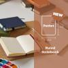 image:imageSakura Notebook Ruled Pocket  JapaneseInspired Lined Notebook for Effortless Writing  140 GSM Paper  Builtin Pen Holder  35 x 55  Pine Needle Deep Indigo amp Mulberry  3 CountBlack  Cinder  Amber
