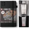 image:imageSakura A5 Sketchbook amp Gelly Roll White Bundle  Stationery Bundle for Sketching amp Creative Contrast  A5 Sketchbook with 140 GSM Paper  Opaque White Ink Pens  Black Paper  51 x 83