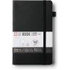 image:imageSakura Notebook Ruled A5  JapaneseInspired Lined Notebook for Effortless Writing  140 GSM Paper  Hardcover  Builtin Pen Holder  Expandable Inner Pocket  FlatLay  51 x 83  MulberryBlack