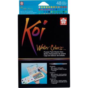 image:imageSAKURA XNCW48N Koi Watercolor Field 48 Color Sketch Set