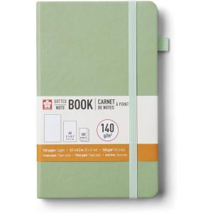 image:imageSakura Notebook Dotted A5  JapaneseInspired Dotted Notebook for Effortless Writing  140 GSM Paper  Hardcover  Expandable Inner Pocket  FlatLay Stitch Binding  51 x 83  Plum BlossomPale Patina