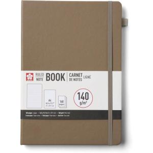 image:imageSakura Notebook Ruled A4  JapaneseInspired Lined Notebook for Effortless Writing  140 GSM Paper  Hardcover  Builtin Pen Holder  Expandable Inner Pocket  FlatLay  83 x 117  MulberryCinder