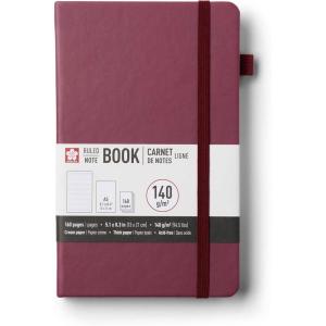image:imageSakura Notebook Ruled A5  JapaneseInspired Lined Notebook for Effortless Writing  140 GSM Paper  Hardcover  Builtin Pen Holder  Expandable Inner Pocket  FlatLay  51 x 83  MulberryMulberry