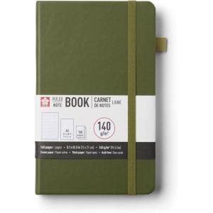 image:imageSakura Notebook Ruled A5  JapaneseInspired Lined Notebook for Effortless Writing  140 GSM Paper  Hardcover  Builtin Pen Holder  Expandable Inner Pocket  FlatLay  51 x 83  MulberryPine Needle