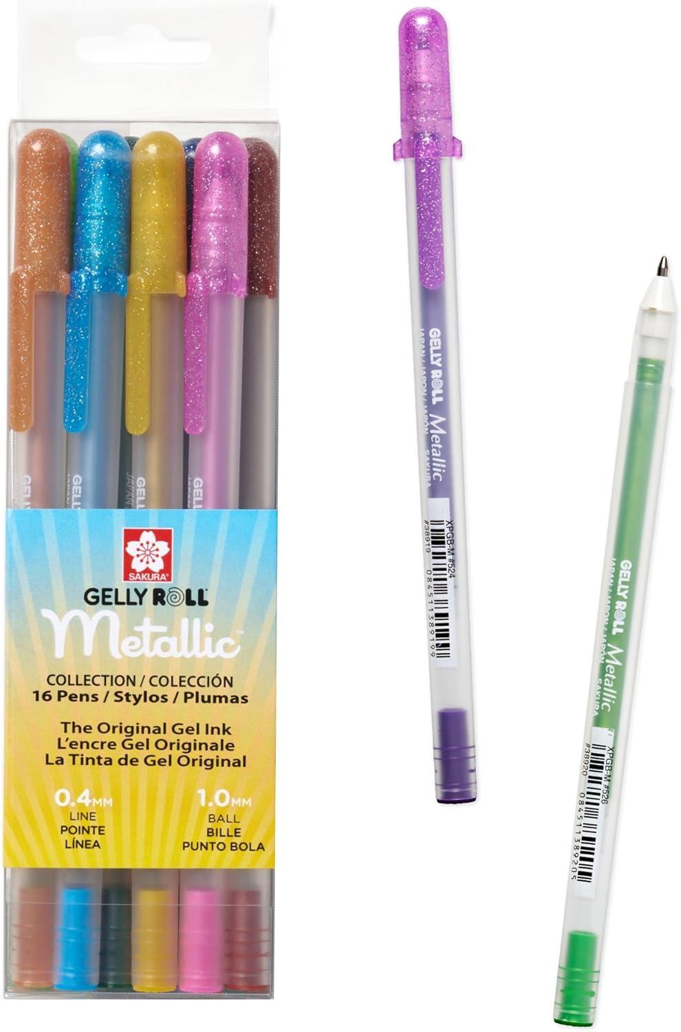 image:imageSAKURA Gelly Roll Metallic Gel Pens  Pens For Scrapbook Journals or Drawing  Art Gifts Holiday Gifts amp DIY Projects  Colored Metallic Ink  Medium Line  10 PackMetallic Gold