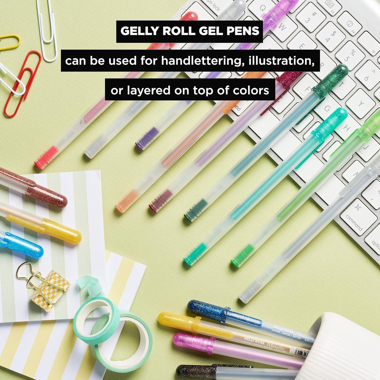 image:imageSAKURA Gelly Roll Metallic Gel Pens  Pens For Scrapbook Journals or Drawing  Art Gifts Holiday Gifts amp DIY Projects  Colored Metallic Ink  Medium Line  10 PackMetallic Gold