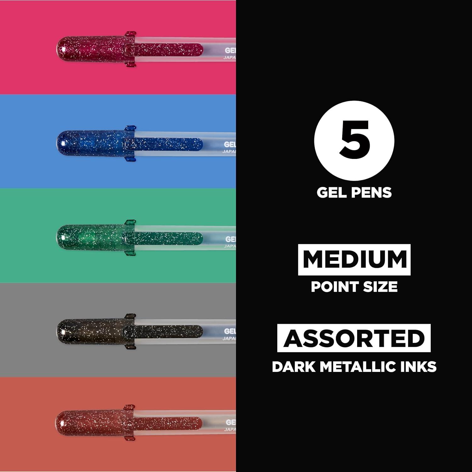 image:imageSAKURA Gelly Roll Metallic Gel Pens  Pens For Scrapbook Journals or Drawing  Art Gifts Holiday Gifts amp DIY Projects  Colored Metallic Ink  Medium Line  10 PackDark Metallic Gel