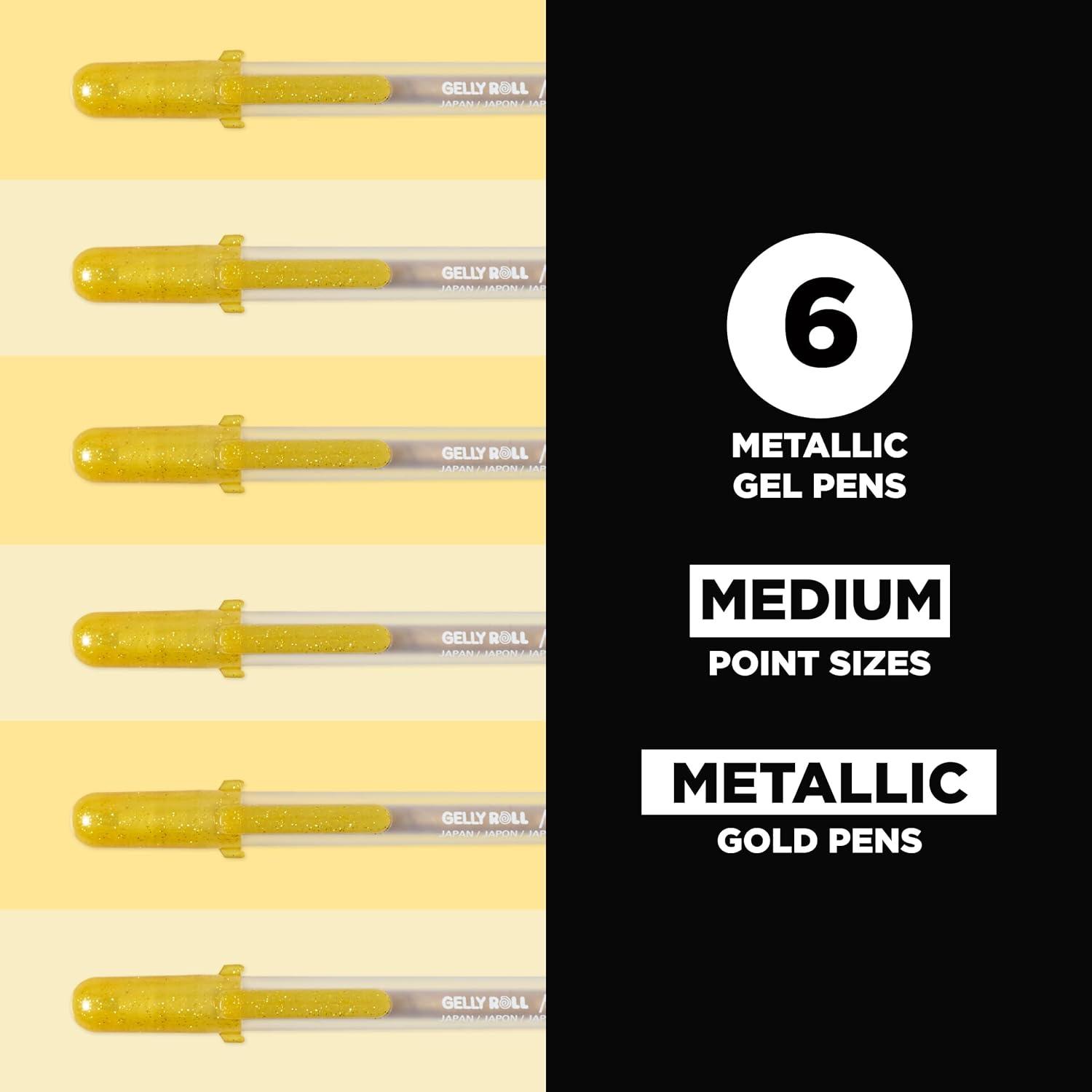 image:imageSAKURA Gelly Roll Metallic Gel Pens  Pens For Scrapbook Journals or Drawing  Art Gifts Holiday Gifts amp DIY Projects  Colored Metallic Ink  Medium Line  10 PackMetallic Gold