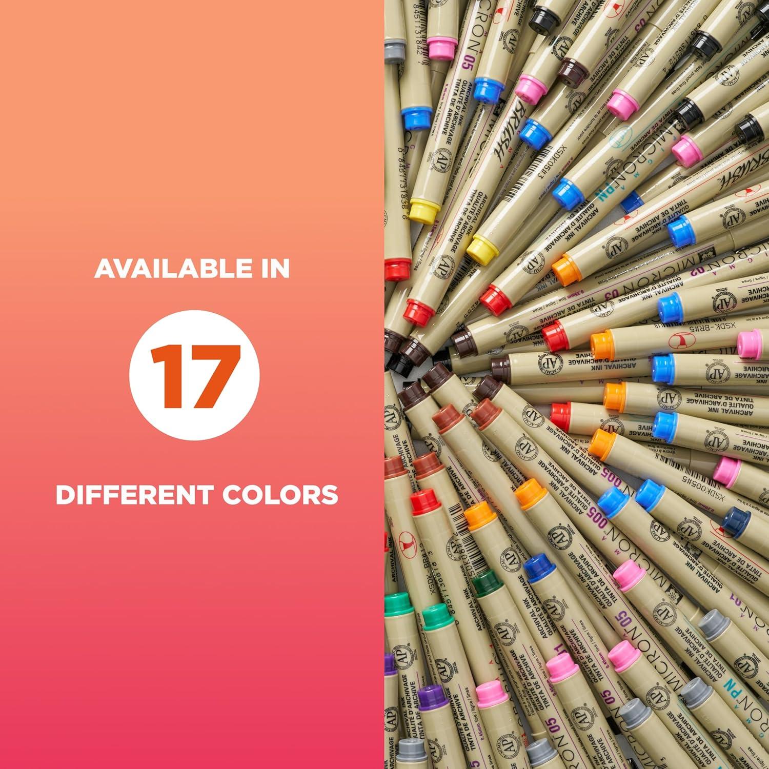 image:imageSAKURA Pigma Micron Fineliner Pens 03 Tip Size Archival Asst Colors 6 PK 5004901 Tip