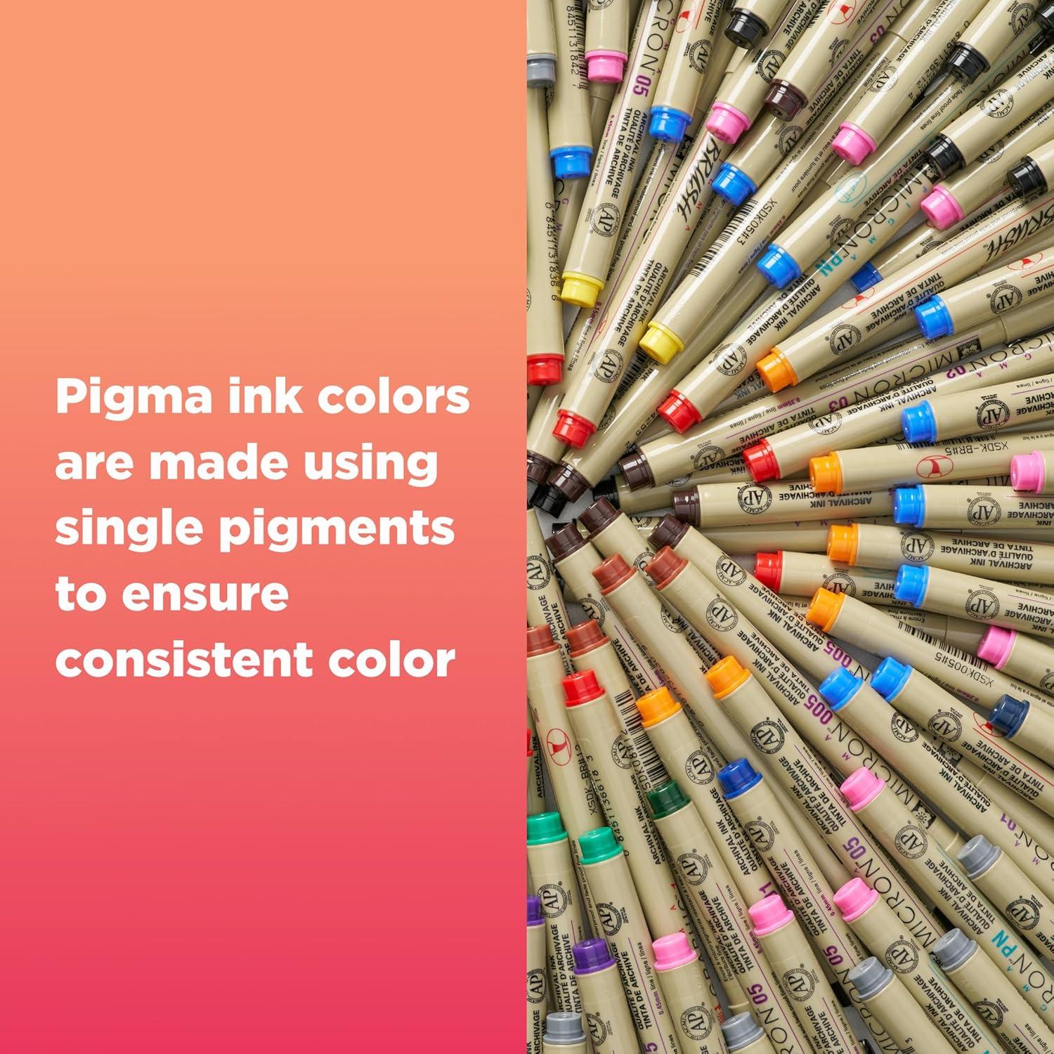 image:imageSAKURA Pigma Sketch Brush  Archival Ink Sketching Pens  Art Pens for Calligraphy Hand Lettering amp Writing  Assorted Archival Colors  8 Pack
