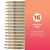 image:imageSAKURA Pigma Micron Fineline Asst Point Sizes Archival All Black Ink 16 PK 50077