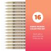 image:imageSAKURA Pigma Micron Fineliner Pens  Archival Colored Ink Pens  For Writing Drawing or Journaling  Colored Ink  01 Point Size  16 Pack