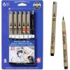 image:imageSAKURA 50203 8Piece Pigma Manga Comic Pro Drawing Kit6 Pen Pack