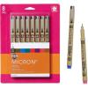 image:imageSAKURA Pigma Micron Fineliner Pens  Archival Black and Colored Ink Pens  For Writing Drawing or Journaling  Black and Assorted Colored Ink  08 Nib Size  Fine Line  8 Pack05 Tip